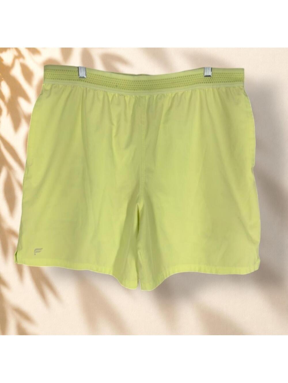 Fabletics Activewear Shorts Women XL Green High Rise Elastic Waist Pockets